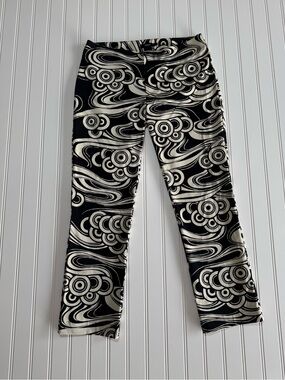 Flippa K Black & Cream Printed Cropped Ankle Trousers